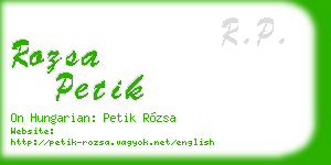 rozsa petik business card
